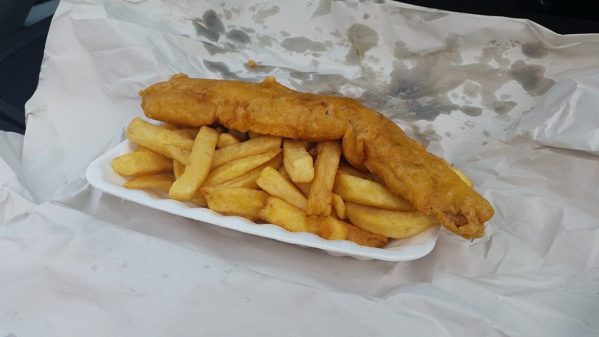 Un fish and chips servi à Bath